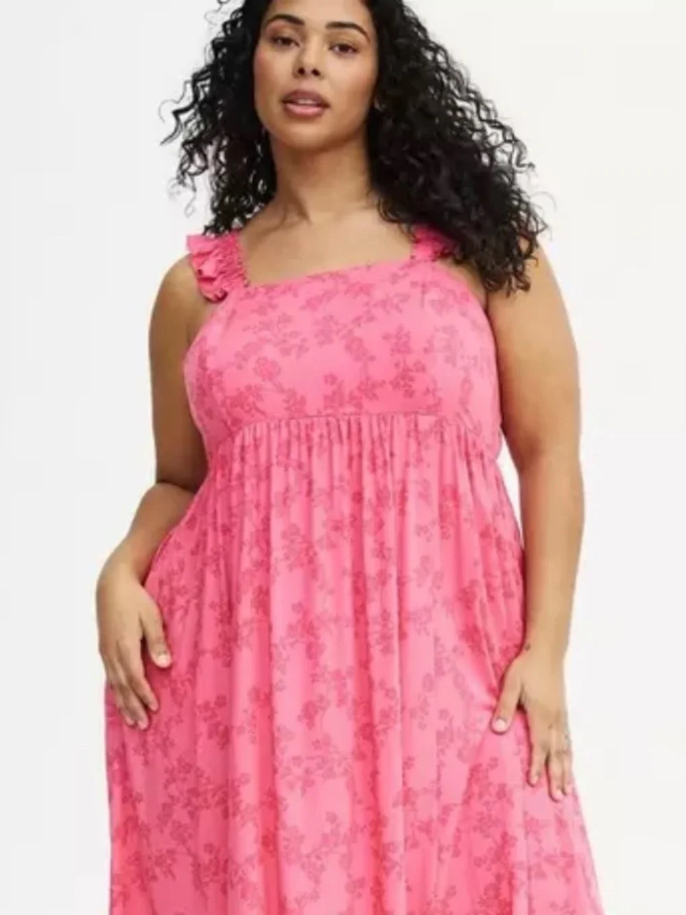 Torrid maxi challis smocked ruffle dress 2 18/20